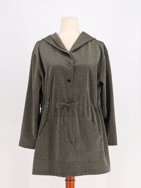 Bitte Kai Rand Metallic Hooded Tunic Drawstring Waist Size M